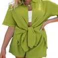 thumbnail image 4 of Chemise à Manches Courtes + Ensemble Short de Vacances pour Femme, 4 of 8
