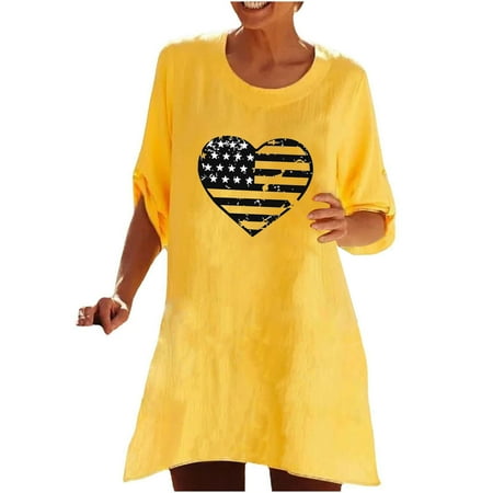 

Ichuanyi Womens Fall Tops Clearance Fashion Women s Summer Round-Neck 3/4 Sleeve Print Casual T-shirt Blouse