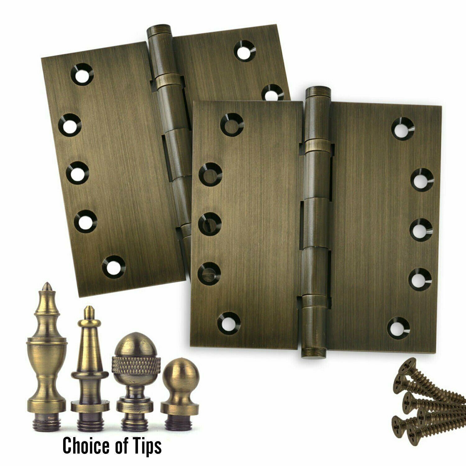 3 Pack 5 x 5 Solid Brass Ball Bearing Hinges Antique Brass (US5