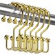 thumbnail image 1 of 12 anillos de ganchos para cortina de ducha dorados, anillos de ganchos de ducha de doble deslizamiento de metal resistentes a la oxidación para barras de cortinas de ducha de baño, 1 of 5