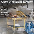 thumbnail image 4 of 4 Inch Heavy Duty Industrial Caster Wheels with Roller Bearing, 600lbs Load Capacity Rubber Swivel Casters for Cart Dolly Toolbox Trolley (2 Brake), 4 of 6