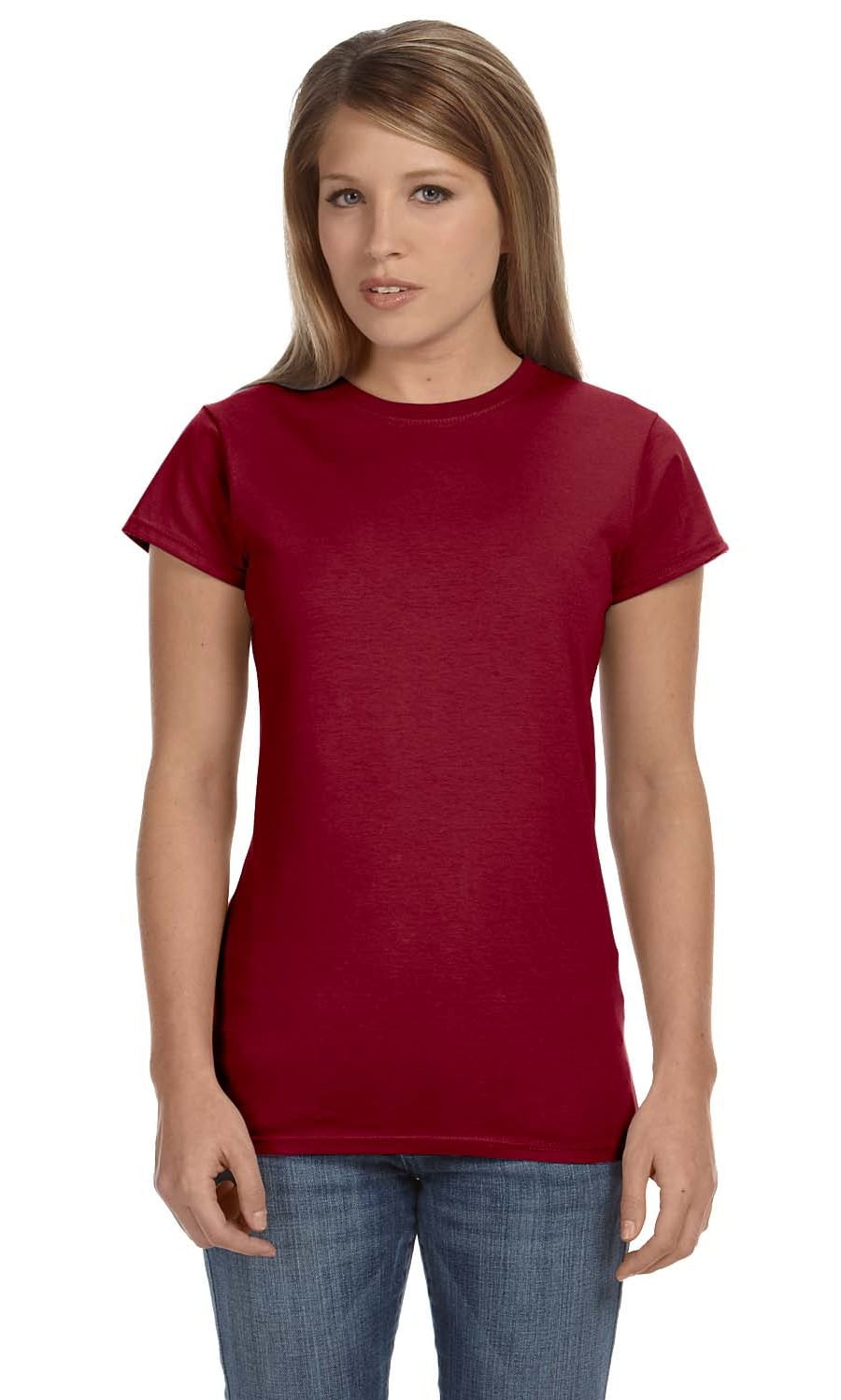 Gildan - The Gildan Ladies Softstyle 45 oz Fitted T-Shirt - ANTIQ CHERRY RED - XL - Walmart.com