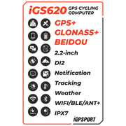 iGPSPORT iGS620 GPS Cycling Computer with Wearable4U Bundle