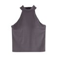 thumbnail image 2 of Wiyuqeen Women's Mock Neck Halter Tank Tops Slim Fitted Cotton Sleeveless Tops with Built in Bra Padded Basic Casual Solid Color Cami Vest Shirts, 2 of 4