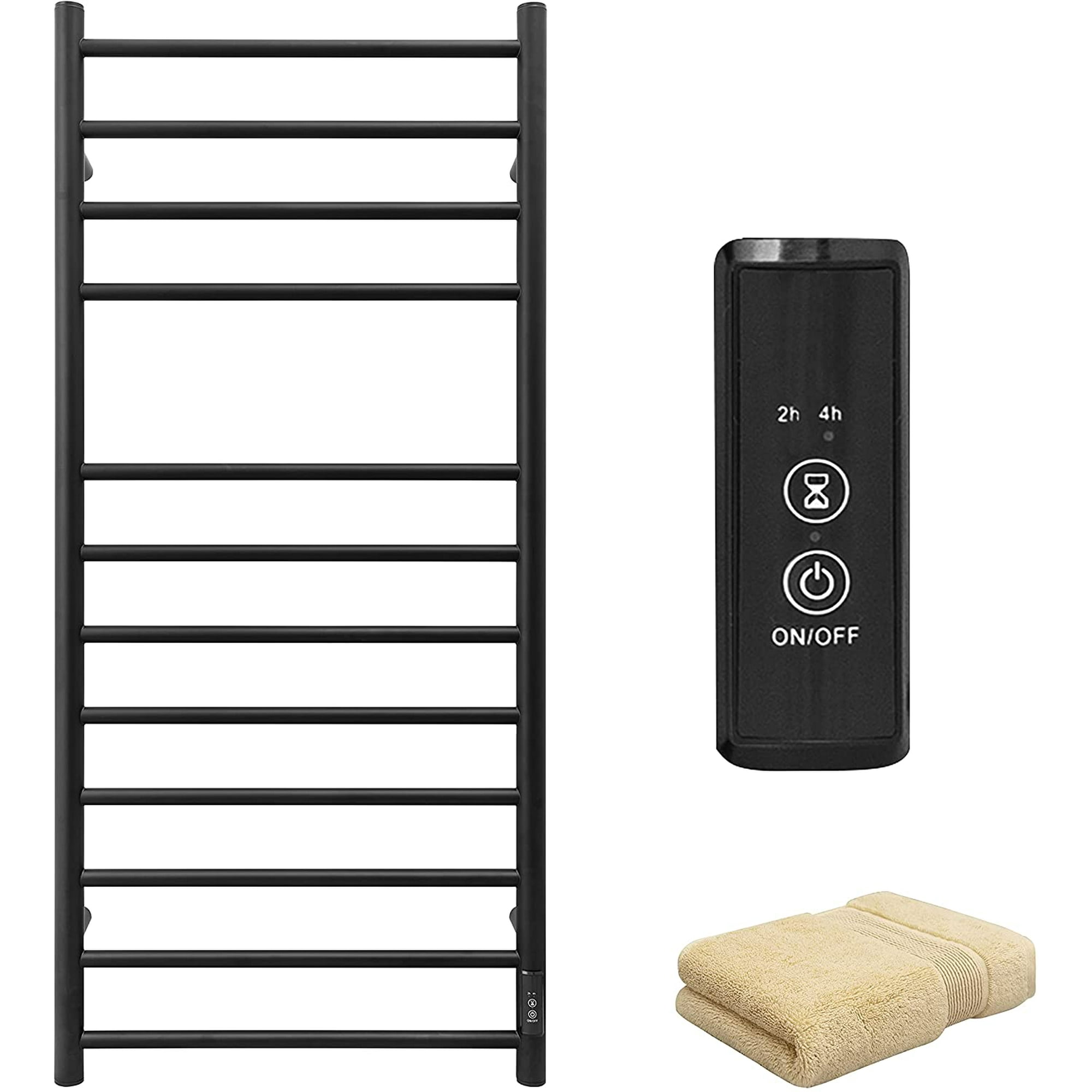 KEG Towel Warmer Wall Mounted with Built-in Timer 12 Bars Electric  Stainless Steel Heated Towel Racks for Bathroom, Hot Plug-in Bath Towel  Heater Matte Black - Walmart.com