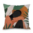 thumbnail image 1 of Ins Wind Linen Pillowcase Simple Creative Cushion Abstract Leaf Pillow Square Cushion Cover 1, 1 of 6