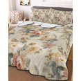 thumbnail image 3 of Quilts Twin-XL Size Bedding Set, White Pink Beige Peony Lightweight Quilted Comforter, Farmhouse Vintage Floral Botanical Soft Bedspread Coverlet with Pillow Covers for All Season, 68" x 98", 3 of 7
