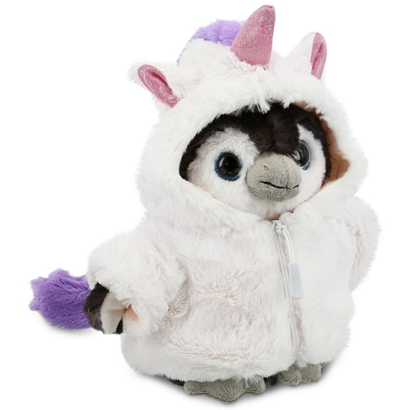 DolliBu Grey Penguin Unicorn Plush Stuffed Animal Toy - Super Soft Penguincorn Dress Up with Removable Unicorn Plush Outfit, Cute Fantasy Gift - 9 Inches