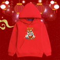 thumbnail image 2 of Otqutp Baby Casual Blouse Children's Spring Festival Hoodie New Year Wear Red Foreign New Year Greetings Clothes Child Tops for 4-11 Years Winter Fall Shirt Casual Pullover Sweatshirt(H,5-6 Years), 2 of 9