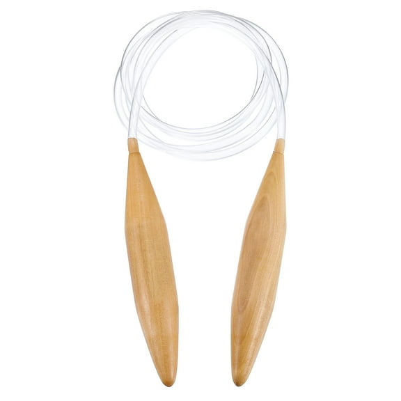 Uxcell US Size 50 Circular Knitting Needles 60 inch Round Wooden Needle for Handmade Projects DIY Knitting Blankets Socks Hats Sweaters