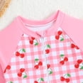 thumbnail image 6 of ZXLBBD Girl One Piece Swimsuits Long Sleeve Gradient Cherry Print with Front Zipper Sun Protection Bathing Suit Kids Casual Beach Swimwear, 6 of 6
