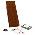 thumbnail image 1 of WE games - Juego de cribbage de madera para 3 jugadores, clavijas de fácil agarre y 2 barajas de cartas en el interior del tablero, teñido de nogal WE Games 658956153037, 1 of 1