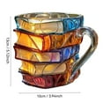 thumbnail image 3 of Painted Book Mug, 2025 New 3D Painted Glass Book Mug for Hot Or Cold Brews Vintage Mugs, 3 of 7