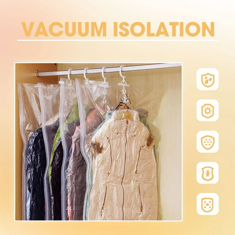 Vacuum Seal Compressed Space Saving Clothes Hanging Storage Bag