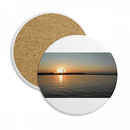 

Sun from Horizon Art Deco Fashion Coaster Cup Mug Tabletop Protection Absorbent Stone
