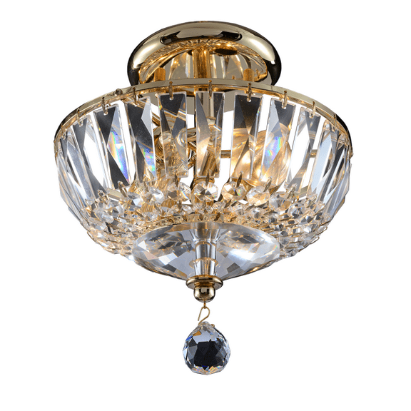 Artistry Lighting Vienna Collection 8"x9" Gold 2-Light Flush Mount Crystal Chandelier