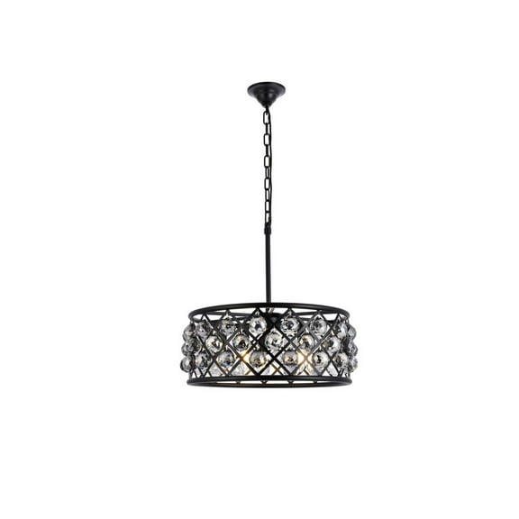 1214 Madison Collection Pendant Lamp D:20in H:9in Lt:5 Mocha Brown Finish Royal Cut Silver Shade (Grey)