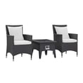thumbnail image 2 of Modway Convene Ensemble de 3 Pcs pour Patio Extérieur avec Foyer en Espresso Blanc, 2 of 9