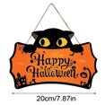 thumbnail image 2 of Happy Halloween Sign Front Door Cute Cat Halloween Front Door Decorations Halloween Door Sign Cute Cat Wall Wall Sign Plaque For Halloween Party Decorative Easter Eggs for Crafts Easter Decorations, 2 of 3