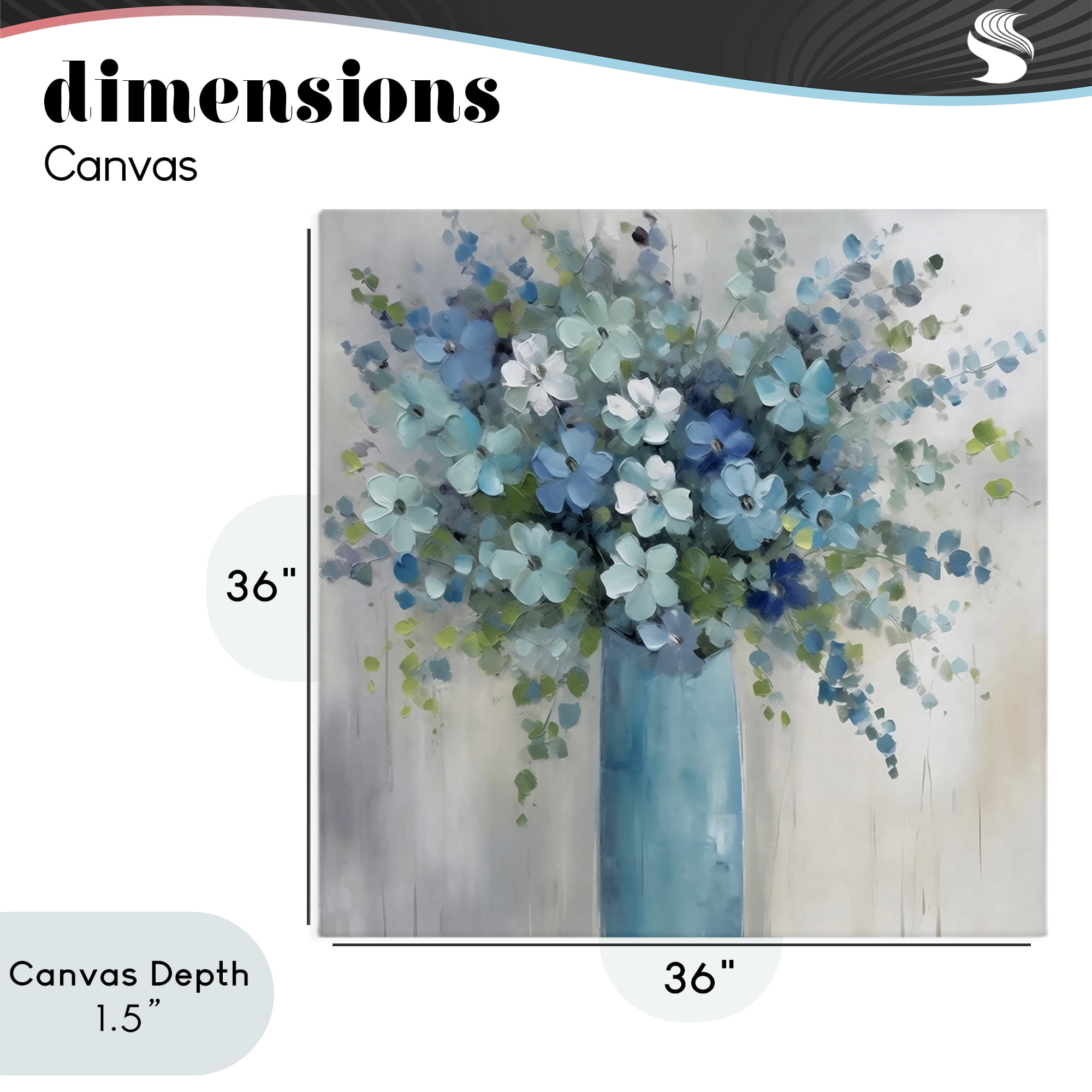 Stupell Industries Indigo Bouquet in Blue Vase Canvas Wall Art, design by Creative Studio