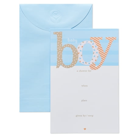 American Greetings Baby Boy Shower Invitations 20 Count Walmart Com