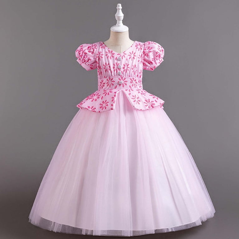 RYDCOT 5-14 Years Girls Princess Dress Little Big Girls'Tulle Retro Vintage  Dresses Lace Pageant Party Wedding Dance Evening Gown Dresses Sale -  Walmart.com