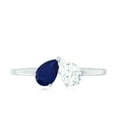 thumbnail image 4 of Rosec Jewels Natural Blue Sapphire Promise Ring with Diamond - Toi Et Moi Ring for Women - AAA Quality - Valentines Day Gift, 18K White Gold, US 9.50, 4 of 8