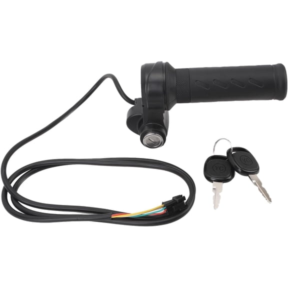 chasenew 1 Pair Electric Bike Throttle Grip with 2 Keys, Universal Electric Bicycle Scooter Wire Twist Throttle Rainproof Speed Controller Handle for Ebike Motorcycle Scooter