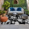 thumbnail image 2 of Black Rose Outdoor Rug for Patio/Deck/Porch, Non-Slip Large Area Rug 3 x 5 Ft, Vintage Pastoral Botanical Floral Leaves Vines Indoor Outdoor Rugs Washable Area Rugs, Camping Rug Carpet Runner, 2 of 8