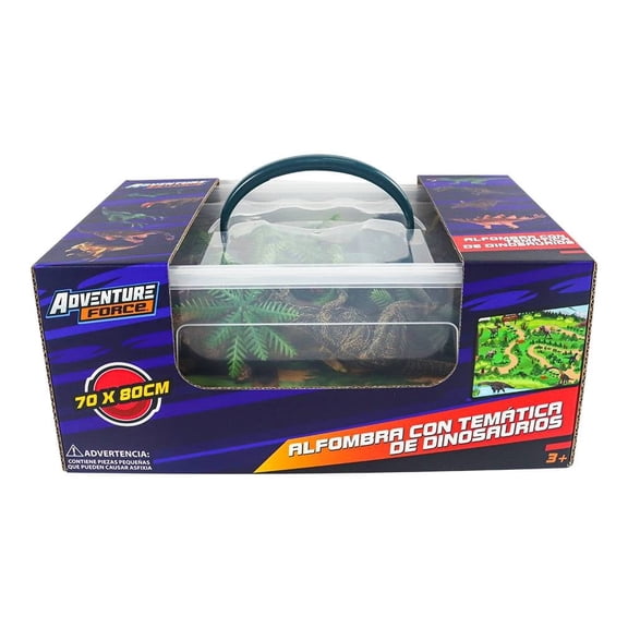 Caja con Figuras y Alfombra Adventure Force Temática Dinosaurios