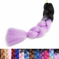 thumbnail image 2 of SEGO 3PCS/Lot Ombre Jumbo Braiding Hair Extensions Colored Hair Weave Synthetic Crochet Twist Box Braid Hair Black/Pink/Blue/Purple Fake Hair Extension for Women, 2 of 8