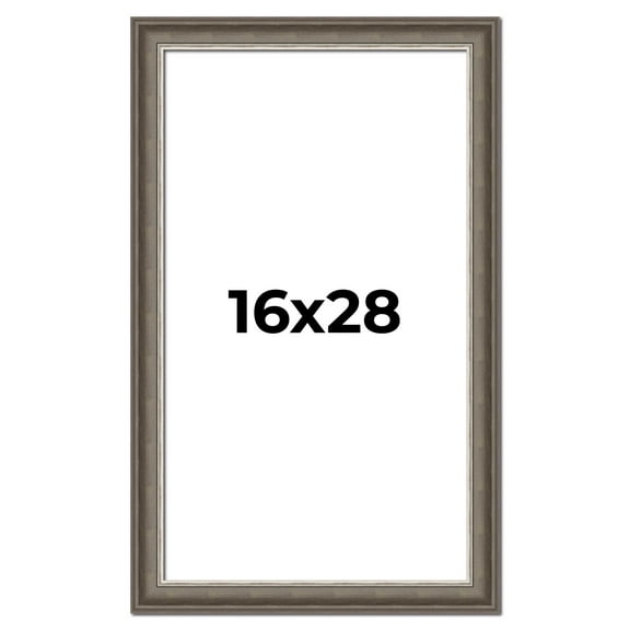 16x28 Frame Brown Solid Wood Picture Frame | 1.75 Inch Moulding Width | Austin Frame Complete with