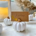 thumbnail image 2 of Kate Aspen White Pumpkin Place Card Holders - Set of 6 Mini Pumpkin Card Holders with Gold Stems and Foil Place Cards - Fall Table Decor for Thanksgiving, Weddings, and Autumn Parties, 2 of 11