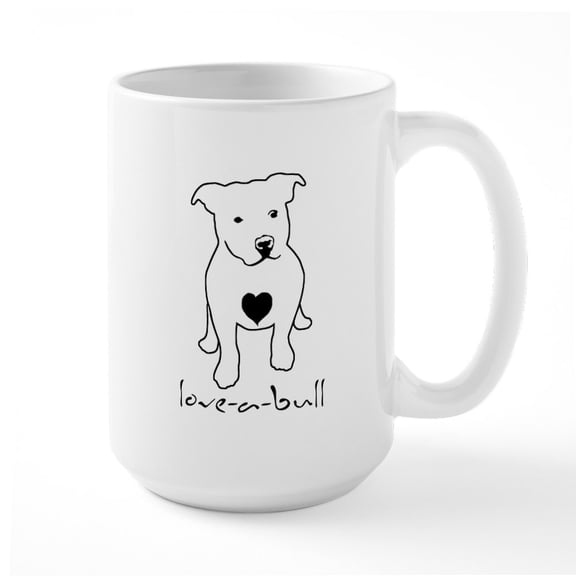 CafePress - Love A Bull Pit Bull Mugs - 15 oz Ceramic Large White Nolvety Mug