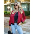 thumbnail image 3 of Zeagoo Women's Bomber Jacket Casual Coat Zip Up Spring Fall Clothes with Pockets, 3 of 5