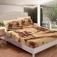thumbnail image 2 of Cowboy Western Bed Set Wild West Desert Mountain Fitted Sheet Rustic Home Decor, Western Farmhouse Bed Sheets Teens Country Theme Farm Life Sheets Queen 3 Piece ( No Top Sheet), 2 of 4