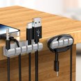 thumbnail image 4 of EGNMCR Silicone Desktop Cable Organizer Three Piece Set Data Cable Storage Multi Hole Hub Punch Free Cable Winders Silicone cable organizer threes piece set, 4 of 6