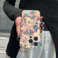 thumbnail image 2 of siduater for iPhone 16 Pro Max Case for Girls Women | Colorful Retro Oil Painting Flower Phone Cover with Adjustable Grip Loop Strap Handle Kickstand, Camellia Pink, 2 of 9