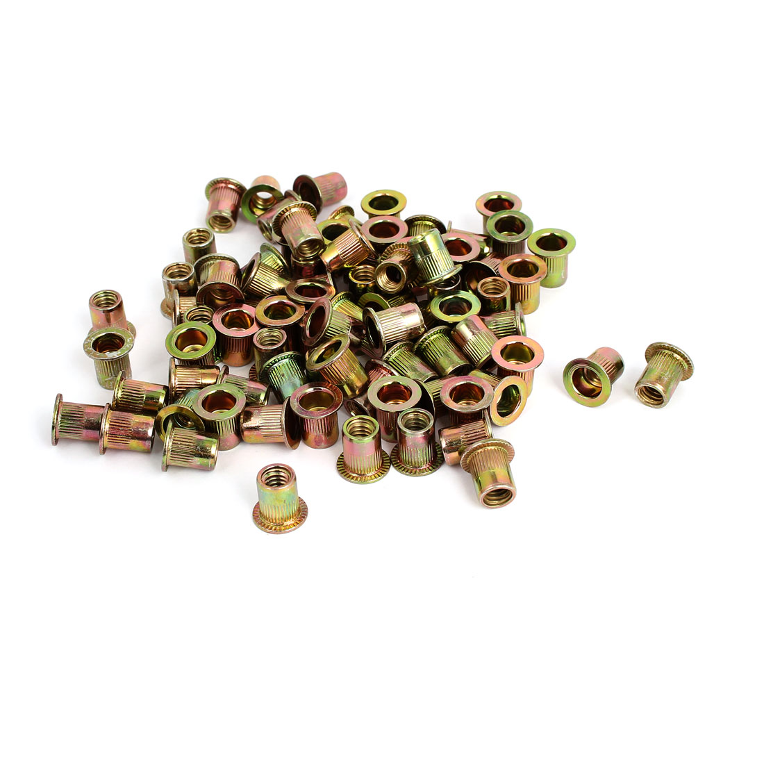 Unique Bargains 1/4" Thread 12mm Long Rivet Nut Insert Nutsert 100pcs