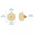 thumbnail image 3 of U8MO 10 Gold 304 Stainless Steel Filigree Flower Earring Post Loop Stud Findings 17mm, 3 of 9
