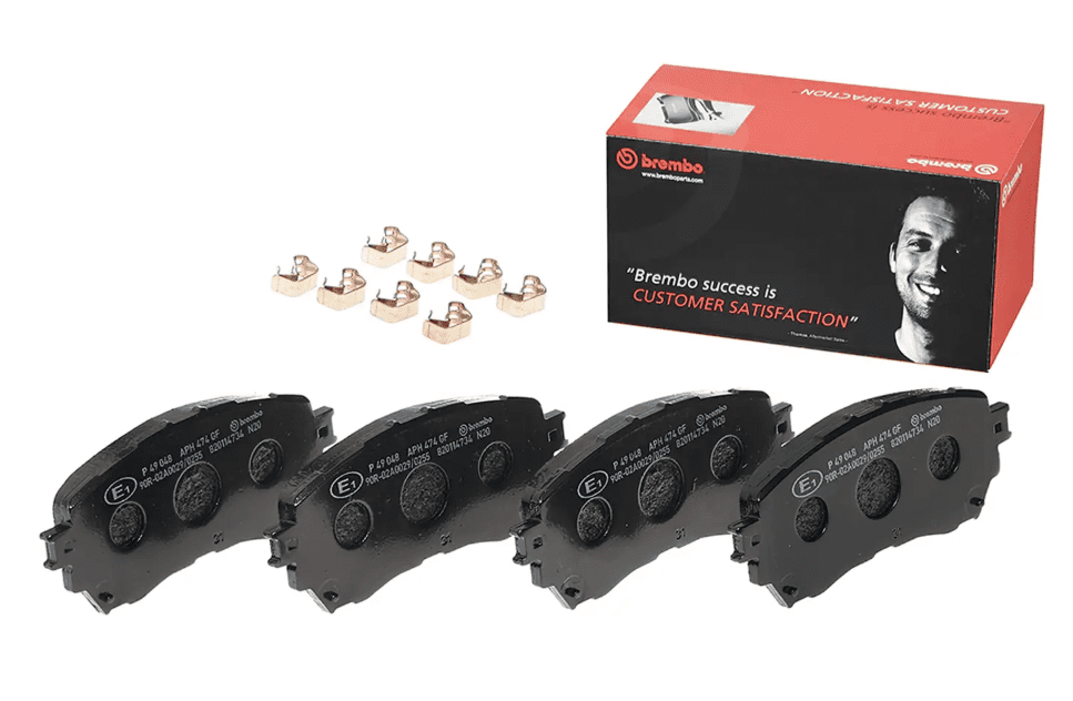 Brembo P49048; Brake Pad; PRIMELINE; FMSI Number D1711-8936; Low-Metallic; Set Of 4; With Mounting Hardware