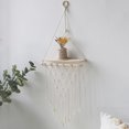 thumbnail image 2 of Woven Tapestry Handcrafted Rustic Cotton Rope Boho Decor Macrame Hanging Shelf Farmhouse Accessories, 2 of 7