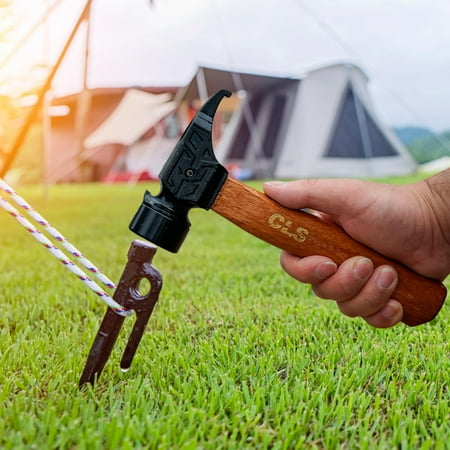 

kesoto Camping Hammer Tent Peg Puller Hand Tools Portable Stake Remover Tent Peg Stake Mallet for Fishing Mountaineering Backpacking