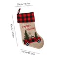 thumbnail image 4 of 2Pcs Burlap Christmas Stocking Red and Black Plaid Cuff Mantel Decoration Gift Holder for Party Family Holiday Xmas, 4 of 6