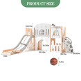 thumbnail image 2 of 8-in-1 Toddler Slide and Indoor Playground Set – Multi-Function Climber, Tunnel, Basketball Hoop, Telescope, Toy Storage, 2 of 7