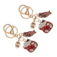 thumbnail image 2 of KAKOWELY Fortune Cat Keychain Zinc Alloy Red Color Durable for Long Term Use Multi Purpose Decor 2pcs,3.15"X1.06"X0.04", 2 of 4