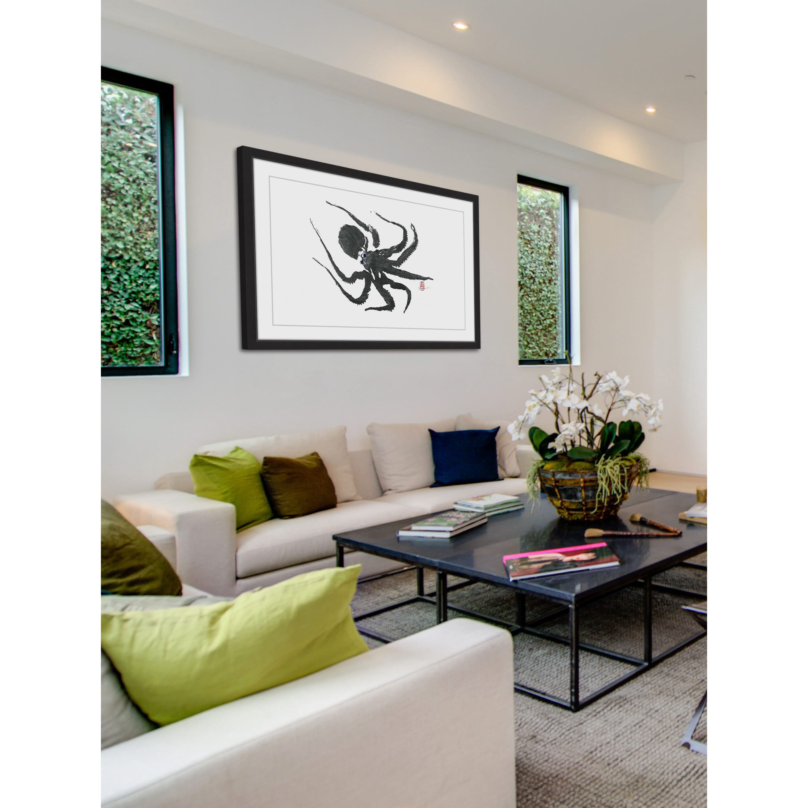 "Hunting Octopus" Framed Painting Print