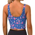 thumbnail image 2 of Bixox Women's Science Experiment Pattern Fitness Navel Tank Top U-Back Yoga Tank Top Sweatshirt Sports Bra, 2 of 5