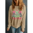 thumbnail image 4 of Women's Khaki Merry & Bright Christmas Tree Print Pullover Sweatshirt - [ZhiHiMeRi] | (US 20-22)2XL, 4 of 6