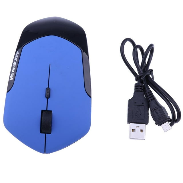 Ratón Inalámbrico Usb 2.4g óptico Ajustable 1600dpi Ratón Ergonómico Azul